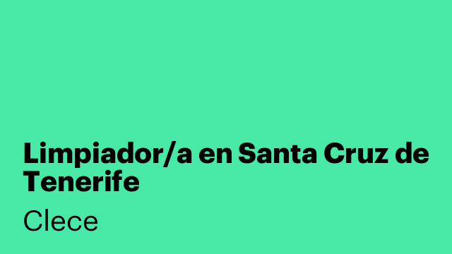 Limpiador/a en Santa Cruz de Tenerife