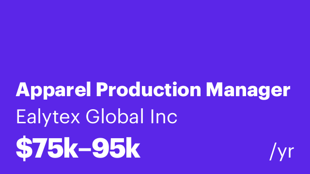 Apparel Production Manager