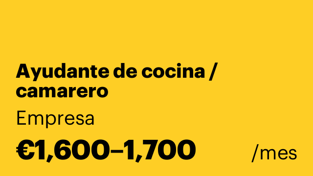 Ayudante de cocina / camarero