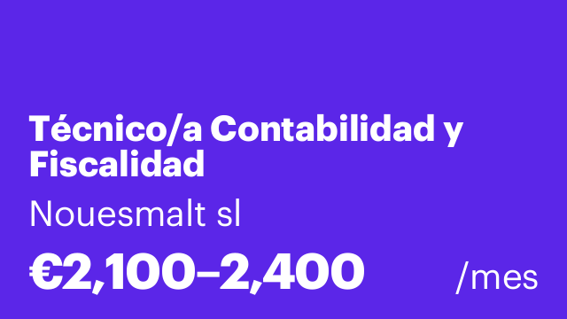 Técnico/a Contabilidad y Fiscalidad
