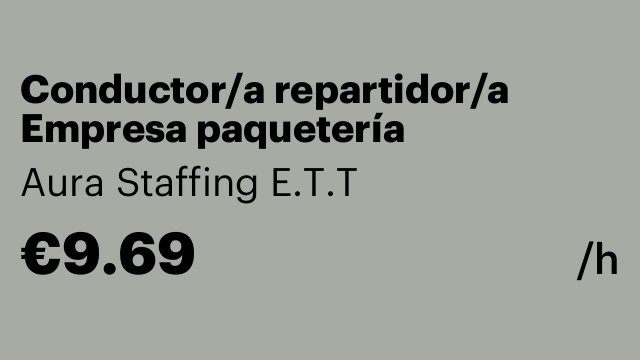Conductor/a repartidor/a Empresa paquetería