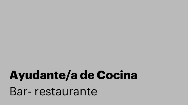 Ayudante/a de Cocina