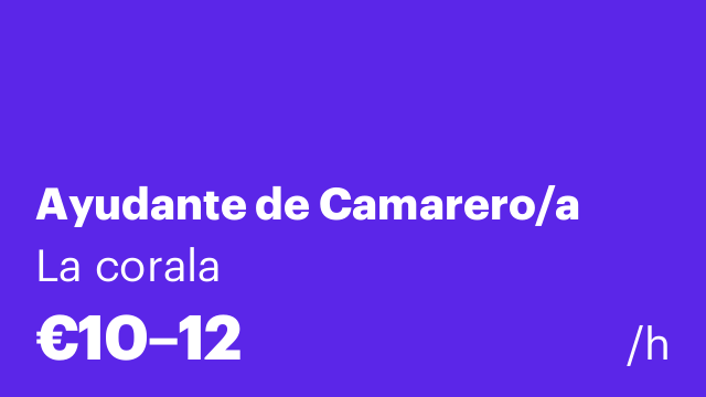 Ayudante de Camarero/a