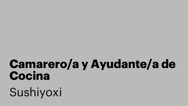 Camarero/a y Ayudante/a de Cocina