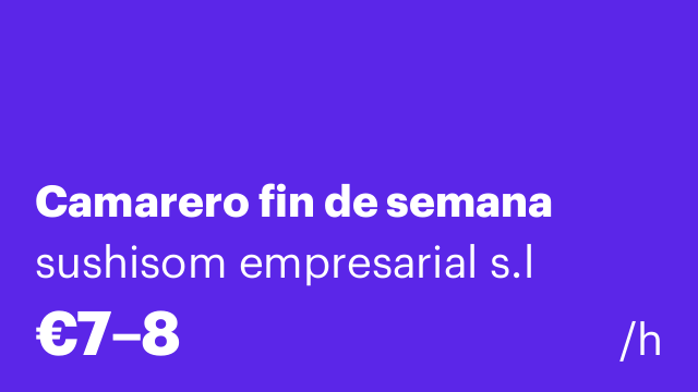 Camarero fin de semana