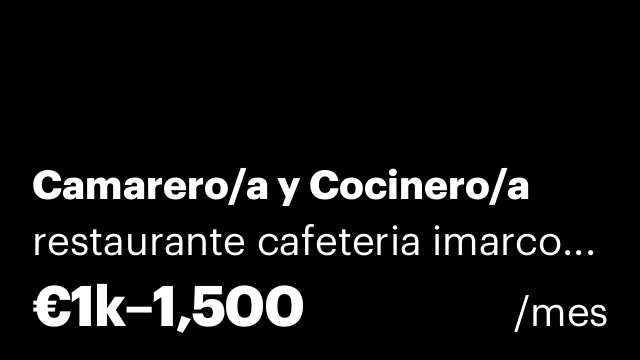 Camarero/a y Cocinero/a