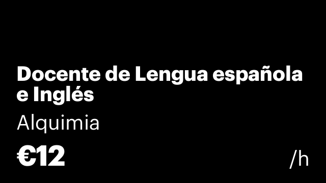 Docente de Lengua española e Inglés