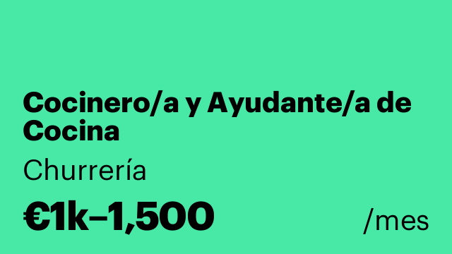 Cocinero/a y Ayudante/a de Cocina