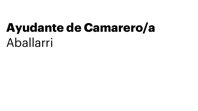 Ayudante de Camarero/a
