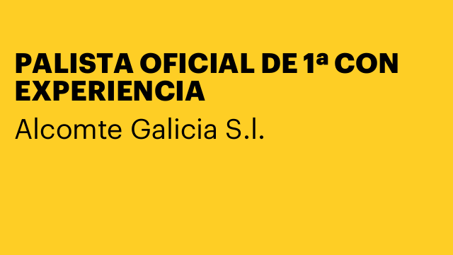 PALISTA OFICIAL DE 1ª CON EXPERIENCIA