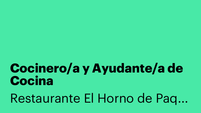 Cocinero/a y Ayudante/a de Cocina