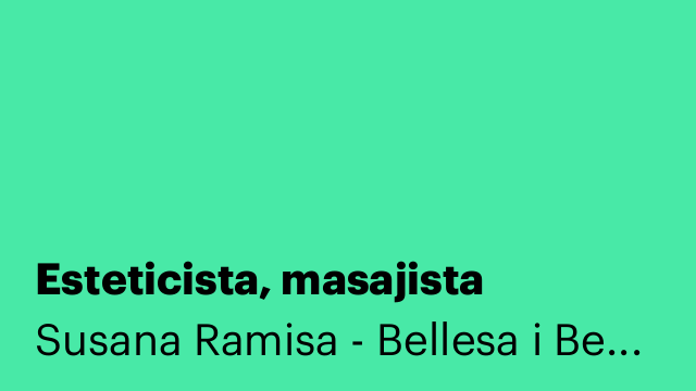 Esteticista, masajista