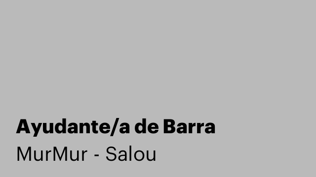 Ayudante/a de Barra