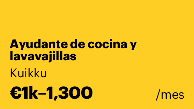 Ayudante de cocina y lavavajillas