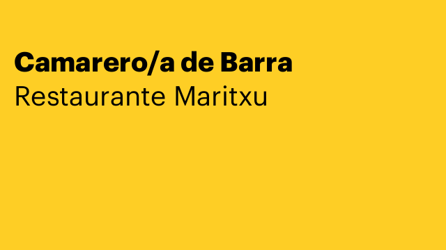 Camarero/a de Barra
