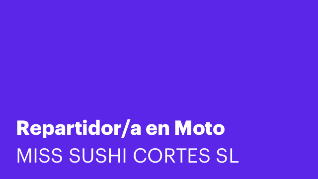 Repartidor/a en Moto