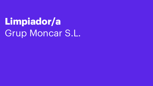 Limpiador/a
