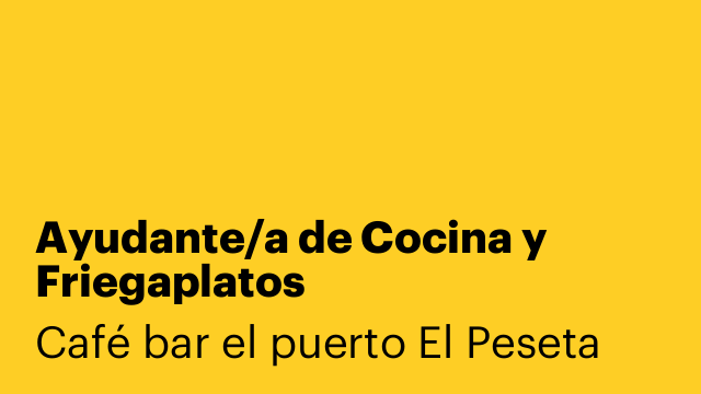 Ayudante/a de Cocina y Friegaplatos