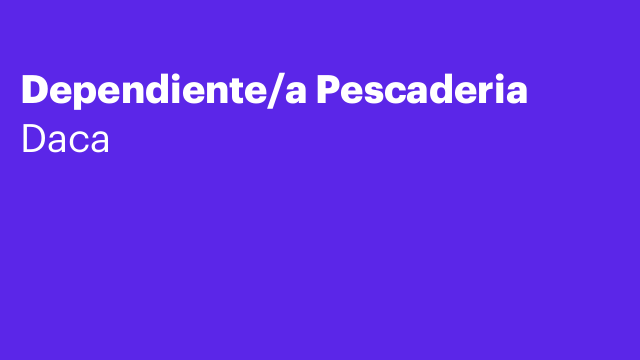 Dependiente/a Pescaderia