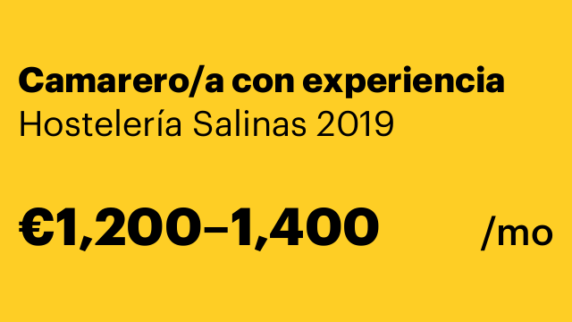 Camarero/a con experiencia