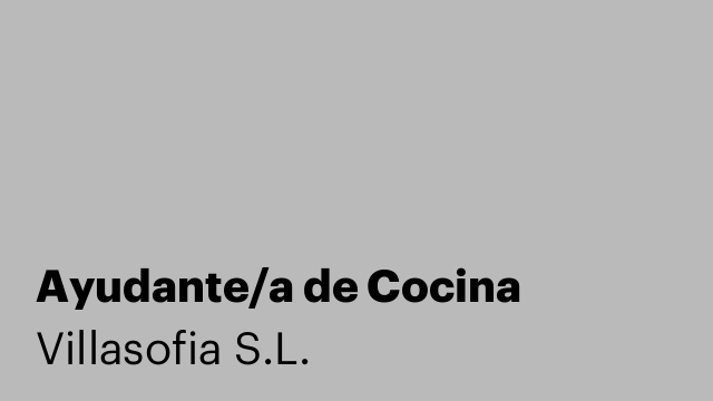 Ayudante/a de Cocina
