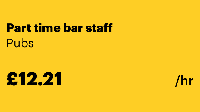 Part time bar staff