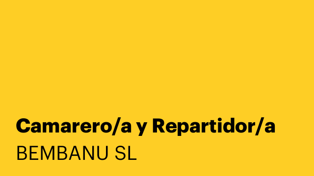 Camarero/a y Repartidor/a