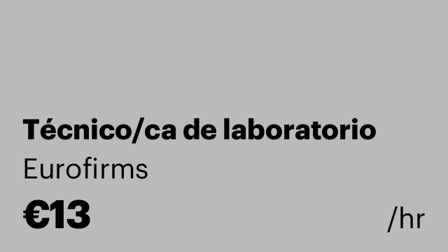 Técnico/ca de laboratorio