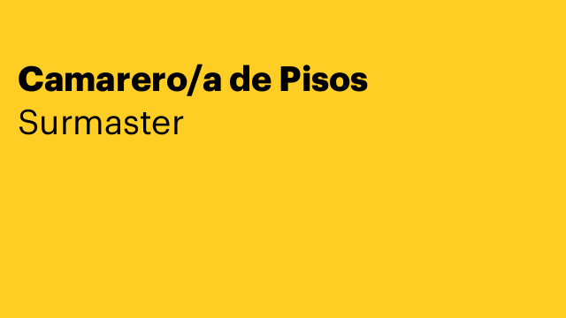 Camarero/a de Pisos