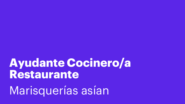 Ayudante Cocinero/a Restaurante