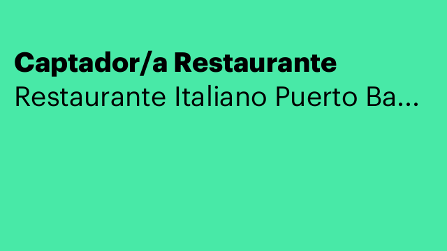 Captador/a Restaurante