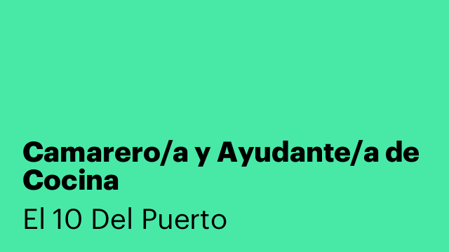 Camarero/a y Ayudante/a de Cocina