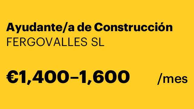 Ayudante/a de Construcción