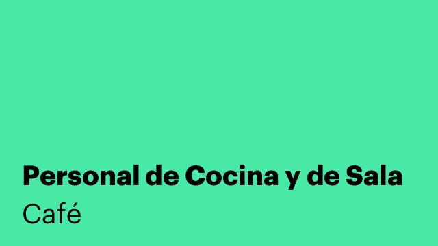 Personal de Cocina y de Sala