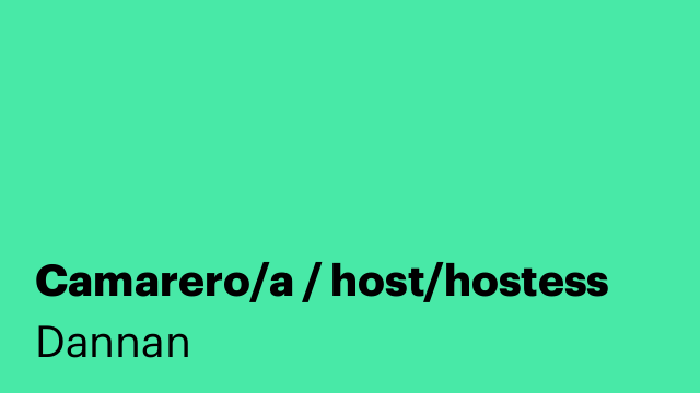 Camarero/a / host/hostess