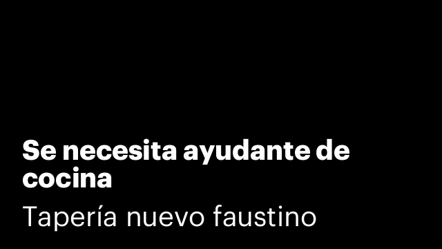 Se necesita ayudante de cocina