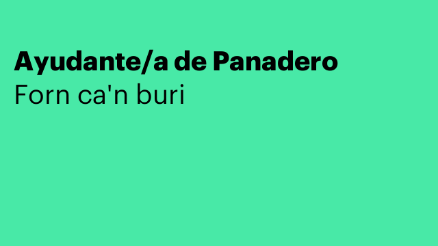 Ayudante/a de Panadero