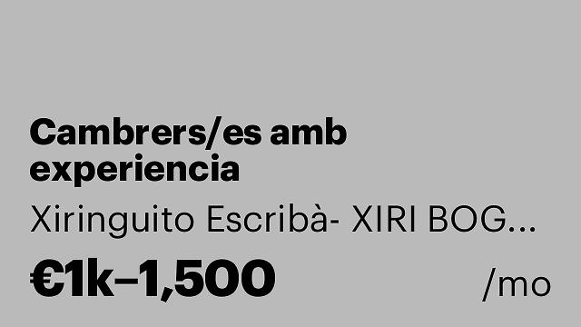 Cambrers/es amb experiencia