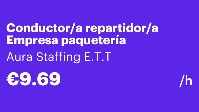 Conductor/a repartidor/a Empresa paquetería