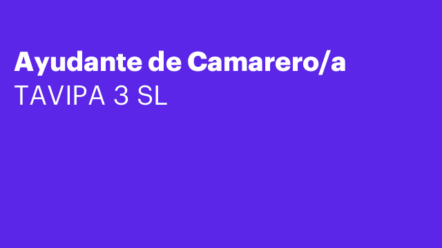 Ayudante de Camarero/a