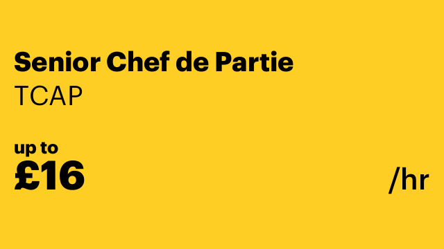 Senior Chef de Partie