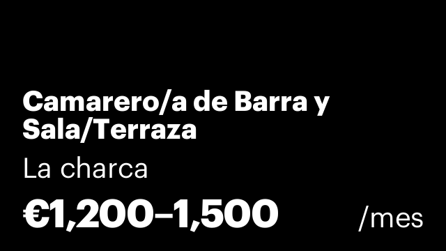 Camarero/a de Barra y Sala/Terraza