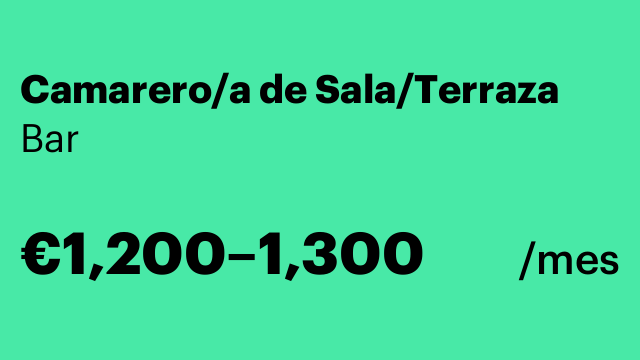Camarero/a de Sala/Terraza