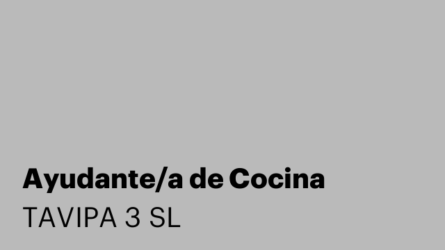 Ayudante/a de Cocina