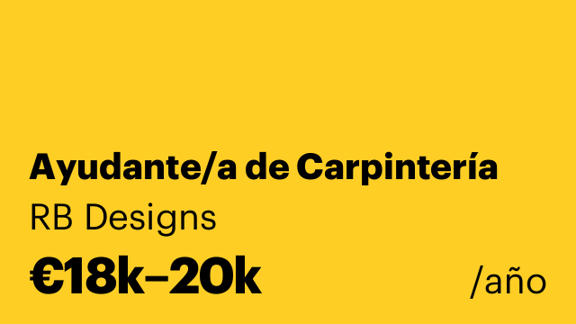 Ayudante/a de Carpintería