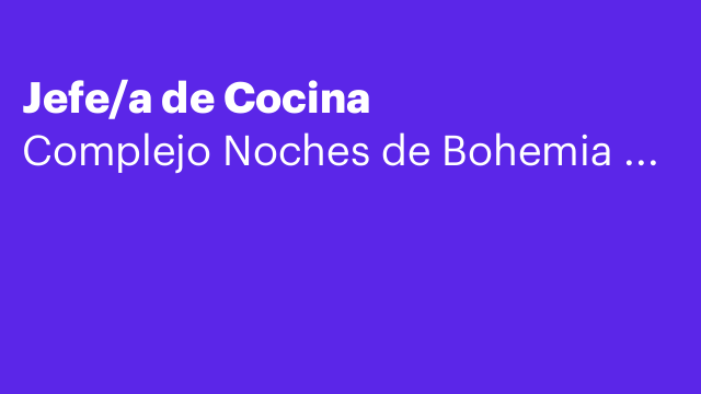 Jefe/a de Cocina