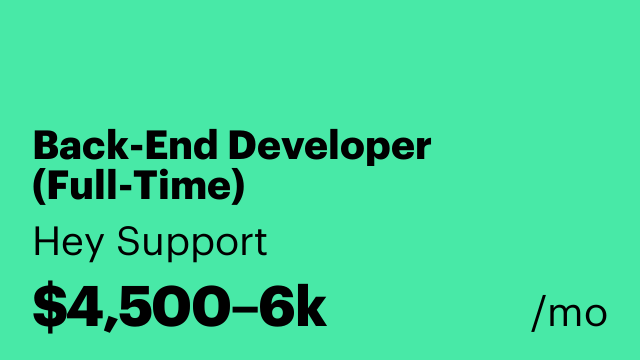 Back-End Developer (Full-Time)