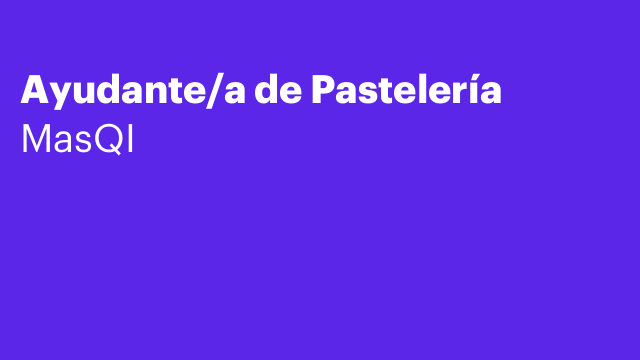 Ayudante/a de Pastelería