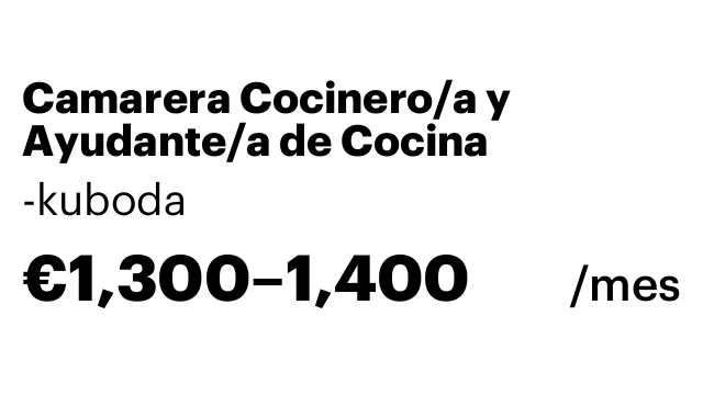 Camarera Cocinero/a y Ayudante/a de Cocina