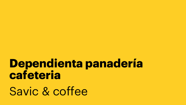 Dependienta panadería cafeteria